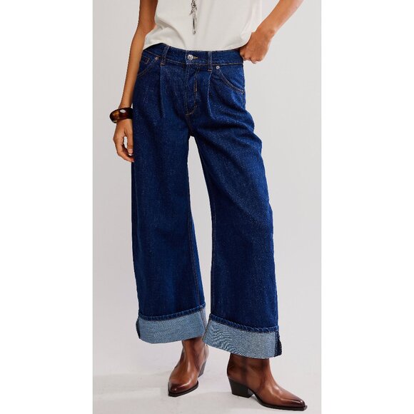 Free People Denim - FREE PEOPLE Alia Wide Leg Jeans / Hawthorne